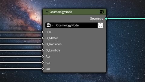 Cosmology with Geometry Nodes