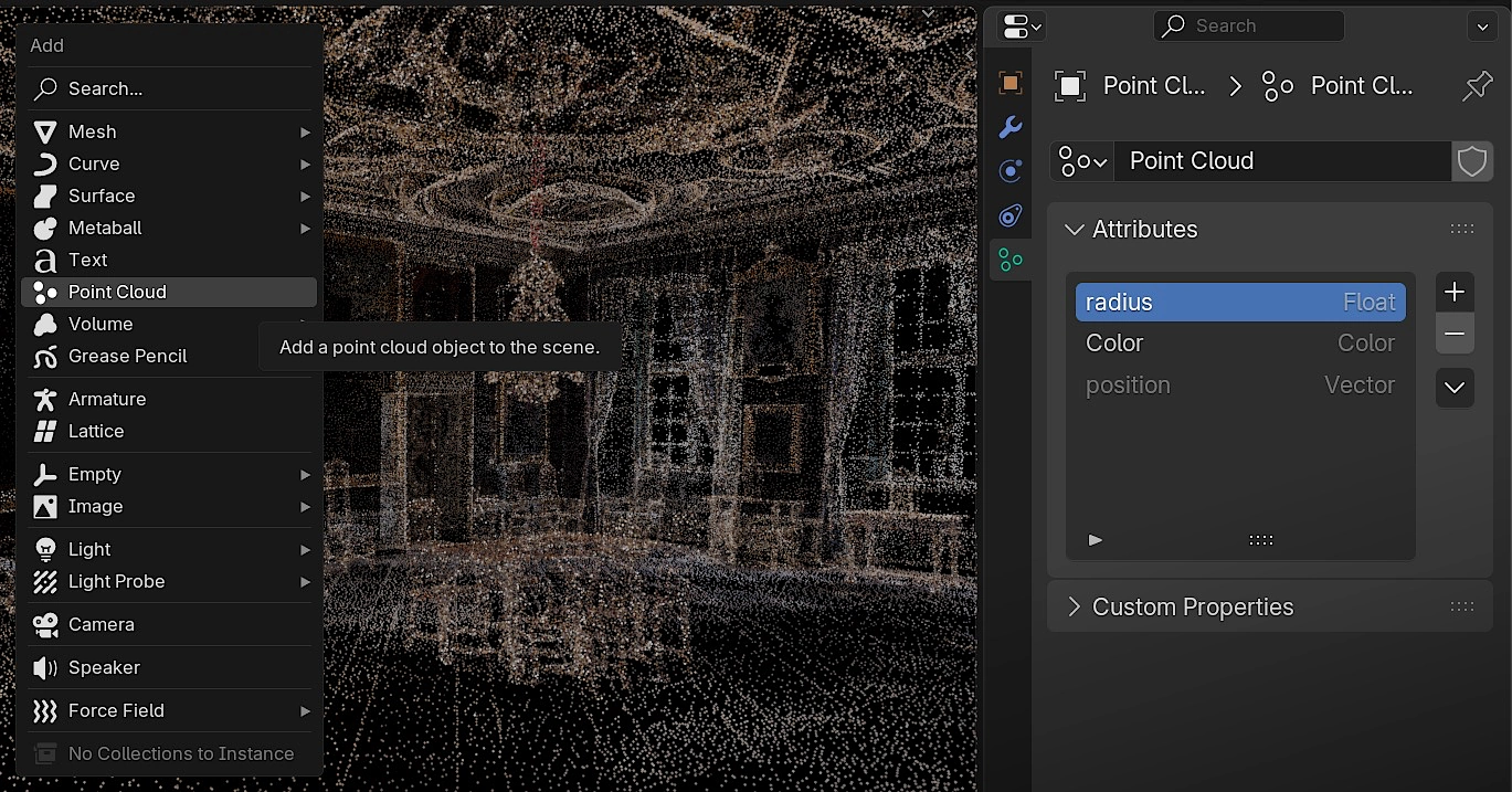Blender 4.5 LTS Point Cloud