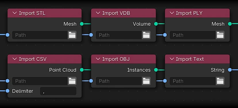 Geometry Nodes Import Nodes